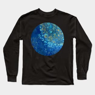 Blue and Yellow / Acrylic Pouring Long Sleeve T-Shirt